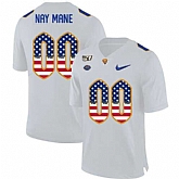 Men's Pittsburgh Panthers Customized White USA Flag 150th Anniversary Patch Nike College Football Jersey,baseball caps,new era cap wholesale,wholesale hats