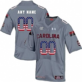 Men's South Carolina Gamecocks Gray Customized USA Flag College Football Jersey,baseball caps,new era cap wholesale,wholesale hats