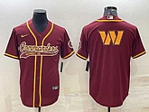 Men's Washington Commanders Burgundy Team Big Logo With Patch Cool Base Stitched Baseball Jersey,baseball caps,new era cap wholesale,wholesale hats