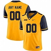 Men's West Virginia Mountaineers Gold Customized College Jersey,baseball caps,new era cap wholesale,wholesale hats