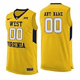 Men's West Virginia Mountaineers Yellow Customized College Basketball Jersey,baseball caps,new era cap wholesale,wholesale hats