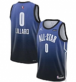 Men's 2023 All-Star #0 Damian Lillard Blue Game Swingman Stitched Basketball Jersey Dzhi,baseball caps,new era cap wholesale,wholesale hats