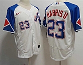 Men's Atlanta Braves #23 Michael Harris II White 2023 City Connect Flex Base Stitched Baseball Jersey,baseball caps,new era cap wholesale,wholesale hats