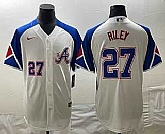 Men's Atlanta Braves #27 Austin Riley Number White 2023 City Connect Cool Base Stitched Jerseys,baseball caps,new era cap wholesale,wholesale hats