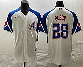 Men's Atlanta Braves #28 Matt Olson Number 2023 City Connect Cool Base Stitched Jersey,baseball caps,new era cap wholesale,wholesale hats