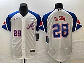 Men's Atlanta Braves #28 Matt Olson Number White 2023 City Connect Flex Base Stitched Jersey,baseball caps,new era cap wholesale,wholesale hats