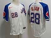 Men's Atlanta Braves #28 Matt Olson White 2023 City Connect Flex Base Stitched Baseball Jersey,baseball caps,new era cap wholesale,wholesale hats