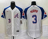 Men's Atlanta Braves #3 Dale Murphy Number White 2023 City Connect Flex Base Stitched Jersey,baseball caps,new era cap wholesale,wholesale hats