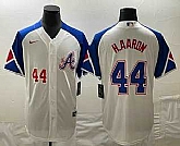Men's Atlanta Braves #44 Hank Aaron Number White 2023 City Connect Cool Base Stitched Jersey,baseball caps,new era cap wholesale,wholesale hats