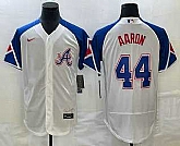 Men's Atlanta Braves #44 Hank Aaron White 2023 City Connect Flex Base Stitched Jersey,baseball caps,new era cap wholesale,wholesale hats