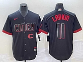 Men's Cincinnati Reds #11 Barry Larkin Black 2023 City Connect Cool Base Stitched Jersey,baseball caps,new era cap wholesale,wholesale hats