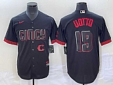 Men's Cincinnati Reds #19 Joey Votto Black 2023 City Connect Cool Base Stitched Jersey,baseball caps,new era cap wholesale,wholesale hats