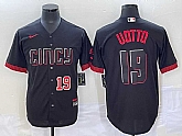 Men's Cincinnati Reds #19 Joey Votto Number Black 2023 City Connect Cool Base Stitched Jerseys,baseball caps,new era cap wholesale,wholesale hats