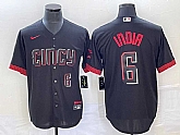 Men's Cincinnati Reds #6 Jonathan India Number Black 2023 City Connect With Patch Stitched MLB Jersey,baseball caps,new era cap wholesale,wholesale hats