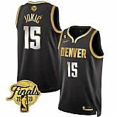Men's Denver Nuggets #15 Nikola Jokic Black 2023 Finals Collection With NO.6 Patch Stitched Basketball Jersey Dzhi,baseball caps,new era cap wholesale,wholesale hats