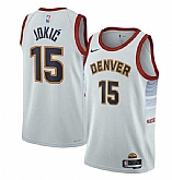 Men's Denver Nuggets #15 Nikola Jokic Gray 2022-23 City Edition Stitched Jersey Dzhi,baseball caps,new era cap wholesale,wholesale hats