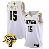 Men's Denver Nuggets #15 Nikola Jokic White 2023 Finals Collection With NO.6 Patch Stitched Basketball Jersey Dzhi,baseball caps,new era cap wholesale,wholesale hats