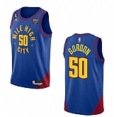 Men's Denver Nuggets #50 Aaron Gordon Blue 2022-23 Statement Edition With NO.6 Patch Stitched Jersey Dzhi,baseball caps,new era cap wholesale,wholesale hats