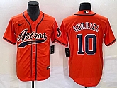 Men's Houston Astros #10 Yuli Gurriel Orange With Patch Cool Base Stitched Baseball Jersey,baseball caps,new era cap wholesale,wholesale hats