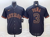 Men's Houston Astros #3 Jeremy Pena Lights Out Black Fashion Stitched MLB Cool Base Nike Jersey,baseball caps,new era cap wholesale,wholesale hats