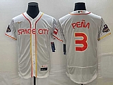 Men's Houston Astros #3 Jeremy Pena Number White 2023 City Connect Flex Base Stitched MLB Jersey,baseball caps,new era cap wholesale,wholesale hats