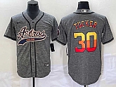 Men's Houston Astros #30 Kyle Tucker Grey Gridiron Cool Base Stitched Baseball Jersey,baseball caps,new era cap wholesale,wholesale hats