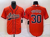 Men's Houston Astros #30 Kyle Tucker Orange With Patch Cool Base Stitched Baseball Jersey,baseball caps,new era cap wholesale,wholesale hats