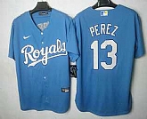 Men's Kansas City Royals #13 Salvador Perez Light Blue Cool Base Stitched MLB Jersey,baseball caps,new era cap wholesale,wholesale hats