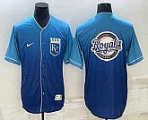 Men's Kansas City Royals Big Logo Nike Blue Fade Stitched Jersey,baseball caps,new era cap wholesale,wholesale hats