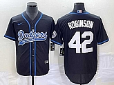 Men's Los Angeles Dodgers #42 Jackie Robinson Black With Patch Cool Base Stitched Baseball Jersey,baseball caps,new era cap wholesale,wholesale hats