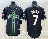 Men's Mexico #7 Julio Urias Number 2023 Black White World Classic Stitched Jersey,baseball caps,new era cap wholesale,wholesale hats
