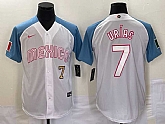 Men's Mexico #7 Julio Urias Number 2023 White Blue World Classic Stitched Jersey,baseball caps,new era cap wholesale,wholesale hats