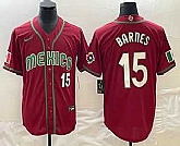 Men's Mexico Baseball #15 Austin Barnes Number 2023 Red White World Classic Stitched Jersey,baseball caps,new era cap wholesale,wholesale hats