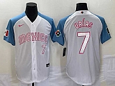 Men's Mexico Baseball #7 Julio Urias Number 2023 White Blue World Classic Stitched Jersey (2),baseball caps,new era cap wholesale,wholesale hats
