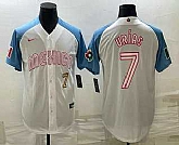 Men's Mexico Baseball #7 Julio Urias Number 2023 White Blue World Classic Stitched Jersey5,baseball caps,new era cap wholesale,wholesale hats