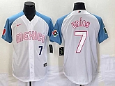 Men's Mexico Baseball #7 Julio Urias Number 2023 White Blue World Classic Stitched Jerseys (2),baseball caps,new era cap wholesale,wholesale hats