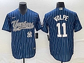 Men's New York Yankees #11 Anthony Volpe Navy With Patch Cool Base Stitched Baseball Jersey,baseball caps,new era cap wholesale,wholesale hats