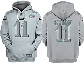 Men's Philadelphia Eagles #11 A.J. Brown Gray Atmosphere Fashion Super Bowl LVII Patch Pullover Hoodie,baseball caps,new era cap wholesale,wholesale hats