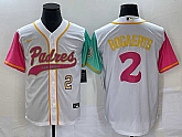 Men's San Diego Padres #2 Xander Bogaerts White Number NEW 2023 City Connect Cool Base Stitched Jersey,baseball caps,new era cap wholesale,wholesale hats