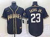 Men's San Diego Padres #23 Fernando Tatis Jr Black 2021 Golden Edition Stitched Cool Base Nike Jersey,baseball caps,new era cap wholesale,wholesale hats