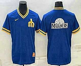 Men's Seattle Mariners Big Logo Blue Nike Cooperstown Collection Legend V Neck Jersey,baseball caps,new era cap wholesale,wholesale hats