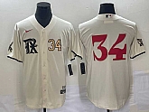 Men's Texas Rangers #34 Nolan Ryan Number Cream 2023 City Connect Stitched Baseball Jersey,baseball caps,new era cap wholesale,wholesale hats