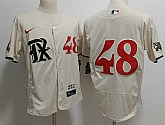 Men's Texas Rangers #48 Jacob deGrom Number Cream 2023 City Connect Flex Base Stitched Jersey,baseball caps,new era cap wholesale,wholesale hats