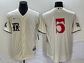 Men's Texas Rangers #5 Corey Seager Cream 2023 City Connect Cool Base Stitched Jersey,baseball caps,new era cap wholesale,wholesale hats