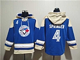 Men's Toronto Blue Jays #4 George Springer Royal Ageless Must-Have Lace-Up Pullover Hoodie,baseball caps,new era cap wholesale,wholesale hats
