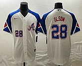 Mens Atlanta Braves #28 Matt Olson Number White 2023 City Connect Cool Base Stitched Jersey,baseball caps,new era cap wholesale,wholesale hats