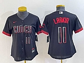 Women's Cincinnati Reds #11 Barry Larkin Number Black 2023 City Connect Cool Base Jerseys,baseball caps,new era cap wholesale,wholesale hats