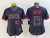 Women's Cincinnati Reds #19 Joey Votto Black 2023 City Connect Cool Base Stitched Jerseys,baseball caps,new era cap wholesale,wholesale hats