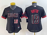 Women's Cincinnati Reds #19 Joey Votto Number Black 2023 City Connect Cool Base Jerseys,baseball caps,new era cap wholesale,wholesale hats
