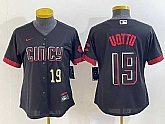 Women's Cincinnati Reds #19 Joey Votto Number Black 2023 City Connect Cool Base Stitched Jersey,baseball caps,new era cap wholesale,wholesale hats
